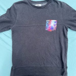 Small charcoal crew sweatshirt with pocket